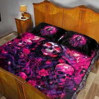 Rose Skull Quilt Bed Set Stuck Between IDK IDC And IDGAF - Wonder Print Shop