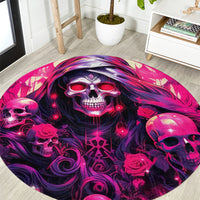 Rose Skull Round Carpet Stuck Between IDK IDC And IDGAF