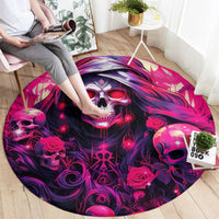 Rose Skull Round Carpet Stuck Between IDK IDC And IDGAF