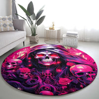 Rose Skull Round Carpet Stuck Between IDK IDC And IDGAF
