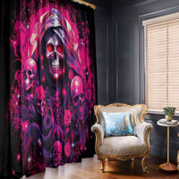 Rose Skull Window Curtain Stuck Between IDK IDC And IDGAF - Wonder Print Shop