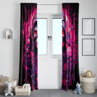 Rose Skull Window Curtain Stuck Between IDK IDC And IDGAF - Wonder Print Shop
