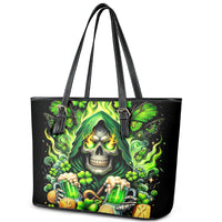 Irish Skull Leather Tote Bag The Devil Whispered To Me I'm Coming For You - Wonder Print Shop