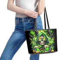 Irish Skull Leather Tote Bag The Devil Whispered To Me I'm Coming For You - Wonder Print Shop