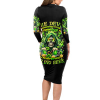 Irish Skull Long Sleeve Bodycon Dress The Devil Whispered To Me I'm Coming For You - Wonder Print Shop