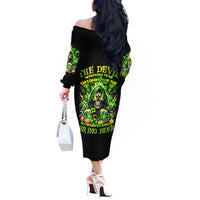 Irish Skull Off The Shoulder Long Sleeve Dress The Devil Whispered To Me I'm Coming For You - Wonder Print Shop