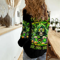 Irish Skull Women Casual Shirt The Devil Whispered To Me I'm Coming For You - Wonder Print Shop