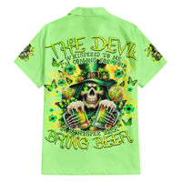 Irish Skull Family Matching Off Shoulder Short Dress and Hawaiian Shirt The Devil Whispered To Me I'm Coming For You - Wonder Print Shop