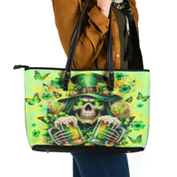 Irish Skull Leather Tote Bag The Devil Whispered To Me I'm Coming For You - Wonder Print Shop