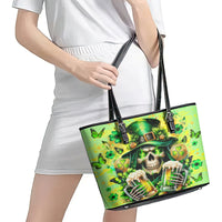 Irish Skull Leather Tote Bag The Devil Whispered To Me I'm Coming For You - Wonder Print Shop