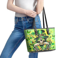 Irish Skull Leather Tote Bag The Devil Whispered To Me I'm Coming For You - Wonder Print Shop