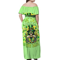 Irish Skull Off Shoulder Maxi Dress The Devil Whispered To Me I'm Coming For You - Wonder Print Shop