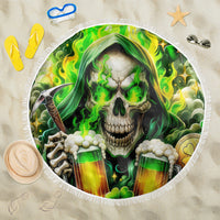 Irish Skull Beach Blanket I Whisper Back Bring Beer - Wonder Print Shop