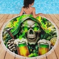 Irish Skull Beach Blanket I Whisper Back Bring Beer - Wonder Print Shop