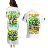 Irish Skull Couples Matching Puletasi and Hawaiian Shirt I Whisper Back Bring Beer - Wonder Print Shop