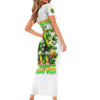 Irish Skull Family Matching Short Sleeve Bodycon Dress and Hawaiian Shirt I Whisper Back Bring Beer - Wonder Print Shop