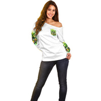 Irish Skull Off Shoulder Sweater I Whisper Back Bring Beer - Wonder Print Shop