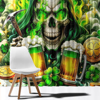 Irish Skull Window Curtain I Whisper Back Bring Beer - Wonder Print Shop
