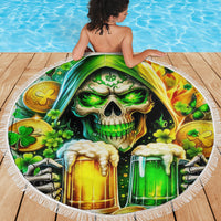 Irish Skull Beach Blanket To Wash Down Another Beer To Wash Down This Beer - Wonder Print Shop