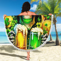 Irish Skull Beach Blanket To Wash Down Another Beer To Wash Down This Beer - Wonder Print Shop
