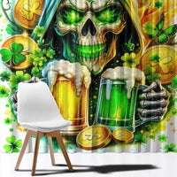 Irish Skull Window Curtain To Wash Down Another Beer To Wash Down This Beer - Wonder Print Shop