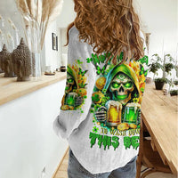 Irish Skull Women Casual Shirt To Wash Down Another Beer To Wash Down This Beer - Wonder Print Shop