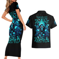 Witch Skull Couples Matching Short Sleeve Bodycon Dress and Hawaiian Shirt The Good Girl In Me Got Tired Of The Bullshit - Wonder Print Shop
