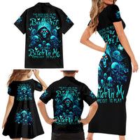 Witch Skull Family Matching Short Sleeve Bodycon Dress and Hawaiian Shirt The Good Girl In Me Got Tired Of The Bullshit - Wonder Print Shop
