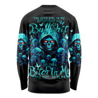 Witch Skull Long Sleeve Shirt The Good Girl In Me Got Tired Of The Bullshit - Wonder Print Shop