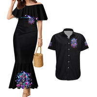 Fairy Skull Couples Matching Mermaid Dress and Hawaiian Shirt Bitch I'm Not A Princess I'm The Fucking Queen - Wonder Print Shop