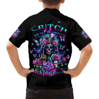 Fairy Skull Family Matching Off Shoulder Short Dress and Hawaiian Shirt Bitch I'm Not A Princess I'm The Fucking Queen - Wonder Print Shop