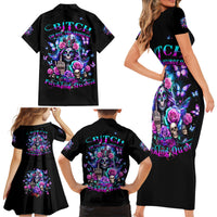 Fairy Skull Family Matching Short Sleeve Bodycon Dress and Hawaiian Shirt Bitch I'm Not A Princess I'm The Fucking Queen - Wonder Print Shop