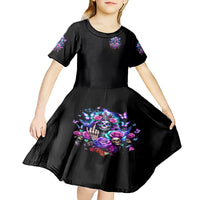 Fairy Skull Kid Short Sleeve Dress Bitch I'm Not A Princess I'm The Fucking Queen - Wonder Print Shop