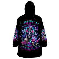 Fairy Skull Wearable Blanket Hoodie Bitch I'm Not A Princess I'm The Fucking Queen - Wonder Print Shop