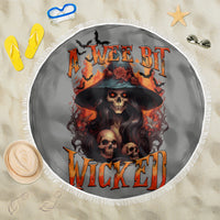Witch Skull Beach Blanket A Wee Bit Wicked - Wonder Print Shop