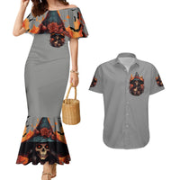 Witch Skull Couples Matching Mermaid Dress and Hawaiian Shirt A Wee Bit Wicked - Wonder Print Shop