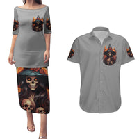Witch Skull Couples Matching Puletasi Dress and Hawaiian Shirt A Wee Bit Wicked - Wonder Print Shop