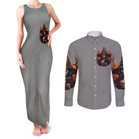 Witch Skull Couples Matching Tank Maxi Dress and Long Sleeve Button Shirt A Wee Bit Wicked - Wonder Print Shop