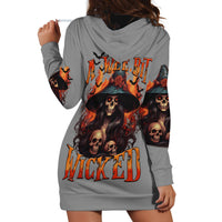 Witch Skull Hoodie Dress A Wee Bit Wicked - Wonder Print Shop