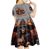 Witch Skull Kid Short Sleeve Dress A Wee Bit Wicked - Wonder Print Shop