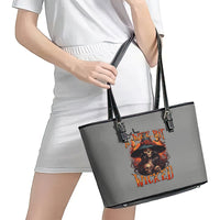 Witch Skull Leather Tote Bag A Wee Bit Wicked - Wonder Print Shop