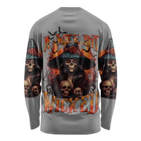 Witch Skull Long Sleeve Shirt A Wee Bit Wicked - Wonder Print Shop
