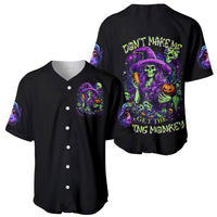 Witch Skull Baseball Jersey Don't Make Me Get The Flying Monkey - Wonder Print Shop