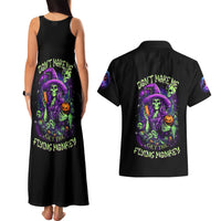 Witch Skull Couples Matching Tank Maxi Dress and Hawaiian Shirt Don't Make Me Get The Flying Monkey - Wonder Print Shop