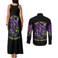 Witch Skull Couples Matching Tank Maxi Dress and Long Sleeve Button Shirt Don't Make Me Get The Flying Monkey - Wonder Print Shop