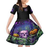 Witch Skull Family Matching Long Sleeve Bodycon Dress and Hawaiian Shirt Don't Make Me Get The Flying Monkey - Wonder Print Shop