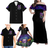 Witch Skull Family Matching Off Shoulder Maxi Dress and Hawaiian Shirt Don't Make Me Get The Flying Monkey - Wonder Print Shop