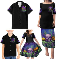 Witch Skull Family Matching Puletasi Dress and Hawaiian Shirt Don't Make Me Get The Flying Monkey - Wonder Print Shop