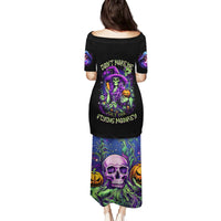 Witch Skull Family Matching Puletasi Dress and Hawaiian Shirt Don't Make Me Get The Flying Monkey - Wonder Print Shop