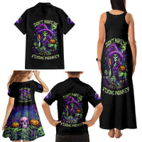 Witch Skull Family Matching Tank Maxi Dress and Hawaiian Shirt Don't Make Me Get The Flying Monkey - Wonder Print Shop